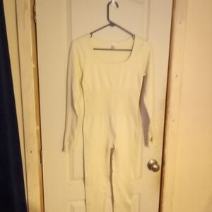 Cream Long Sleeve Jumpsuit